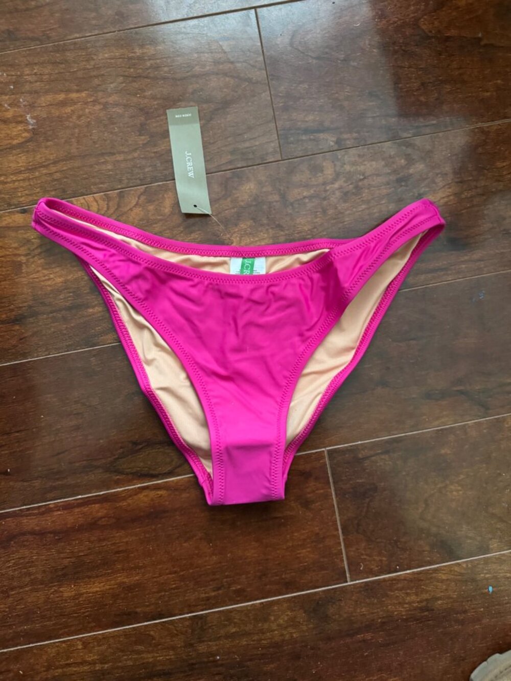 J.Crew Heritage 1989 High Leg Bikini Bottom Classic High Cut Hot Pink Fuchsia S - Picture 5 of 5